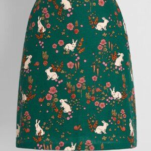 NWT Adorable Green "Bunny Harvest" Skirt (ModCloth x Princess Highway)